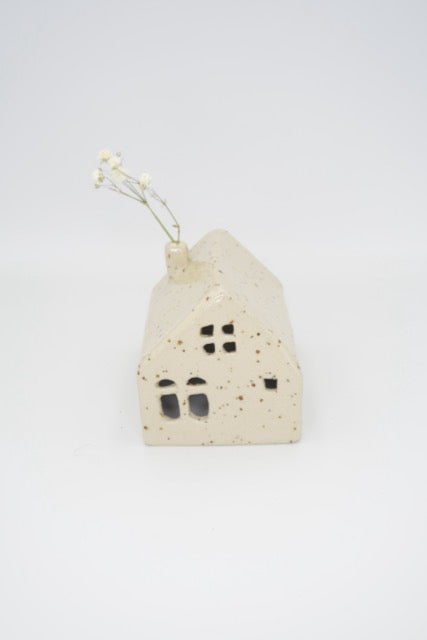 House with dried flower hole - speckled light